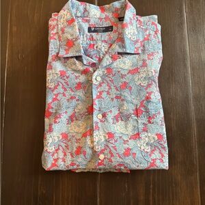 Daniel Cremieux Floral Button-Up Shirt in Blue & Red